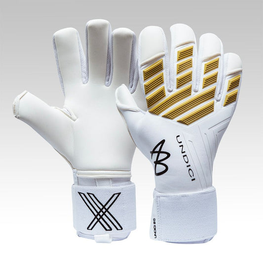 AB1 Undici 2.0.1 Bianco White Black Gold Goalkeeper Gloves